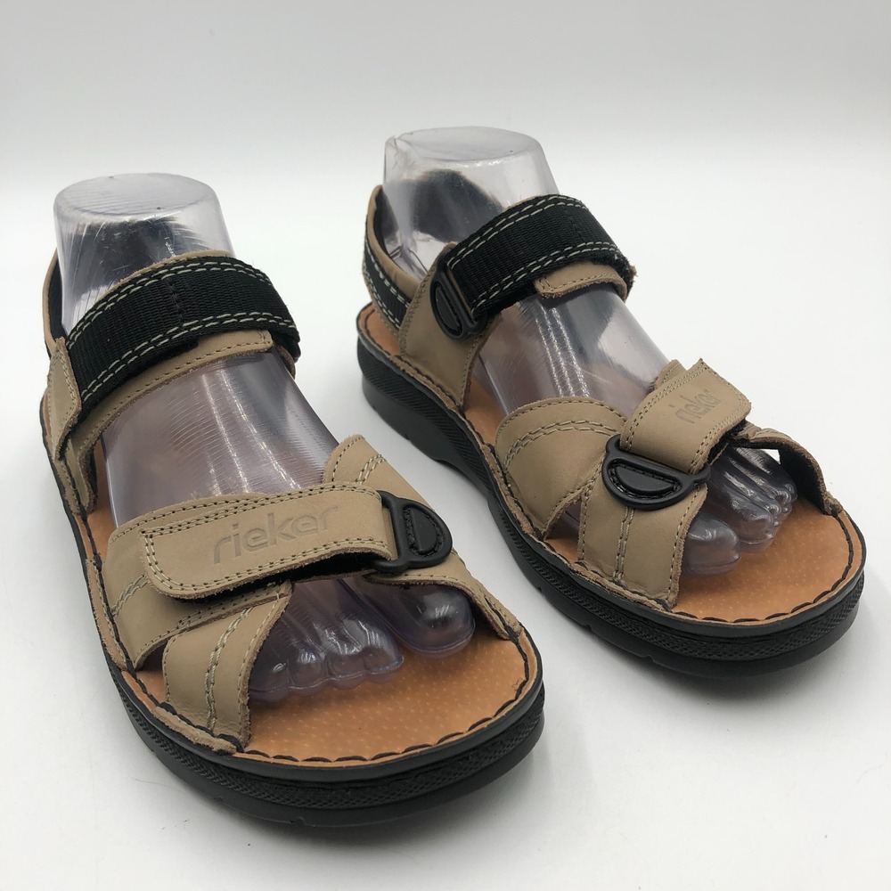 Rieker Antistress Sandals Casual Men's Size 6 Tan Leather Strap Comfort‎ Sole